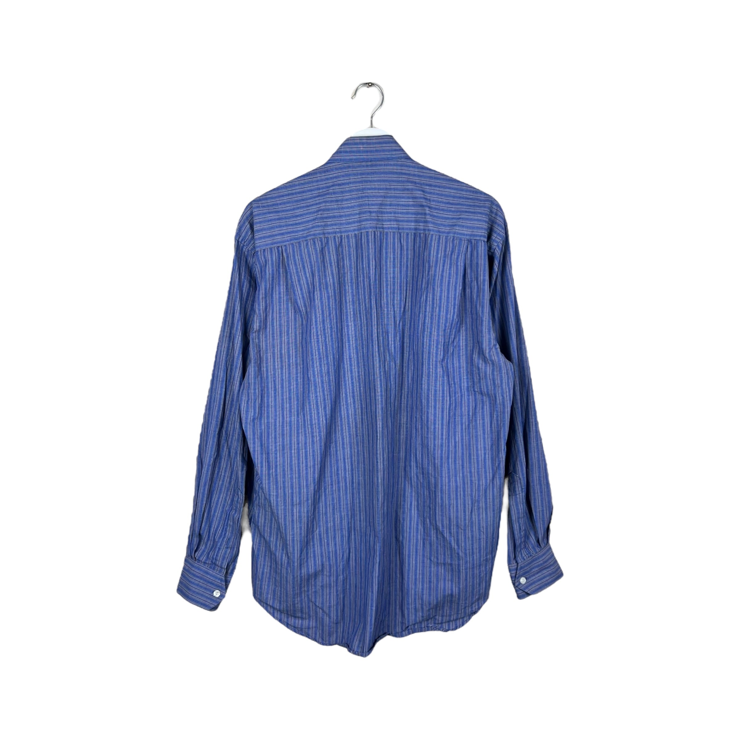 Christian Dior Striped Dress Shirt Blue