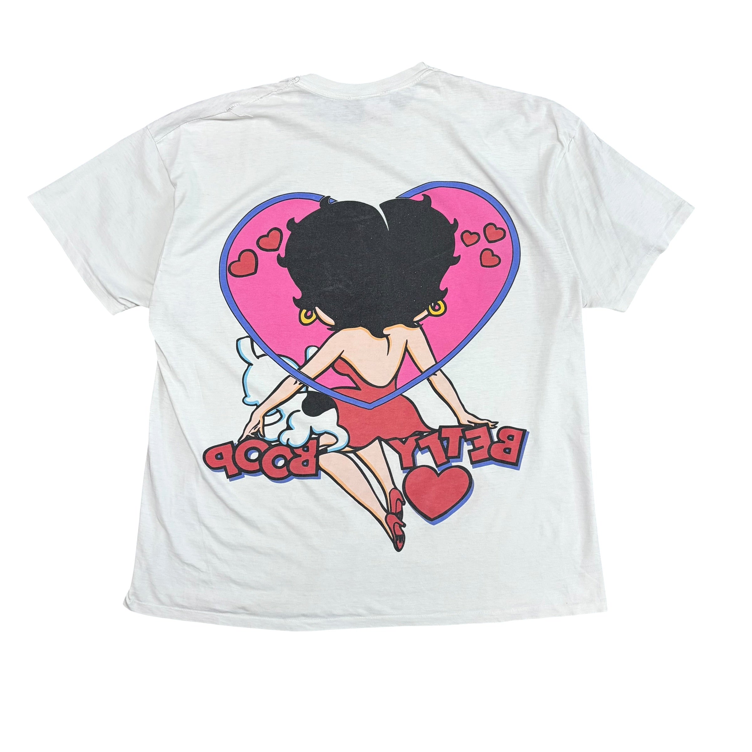 Vintage Novel Teez Betty Boop Heart Tee White