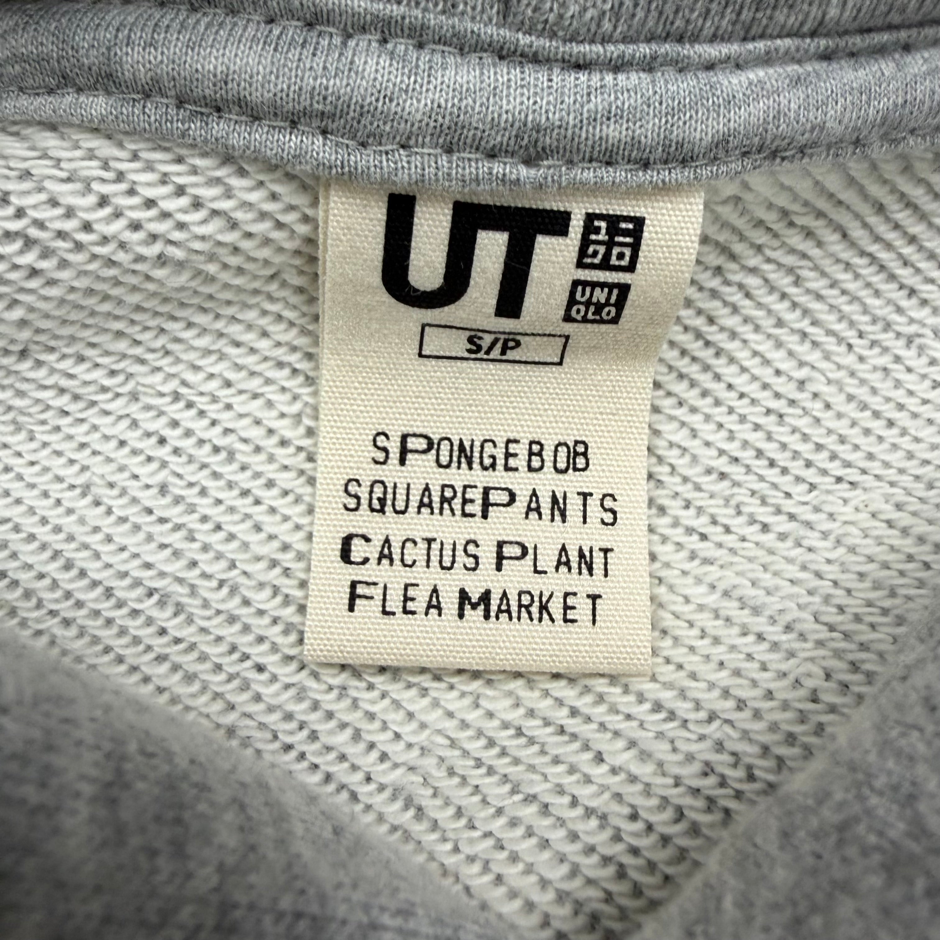 Cactus Plant Flea Market x Uniqlo x Spongebob SquarePants Hoodie Grey
