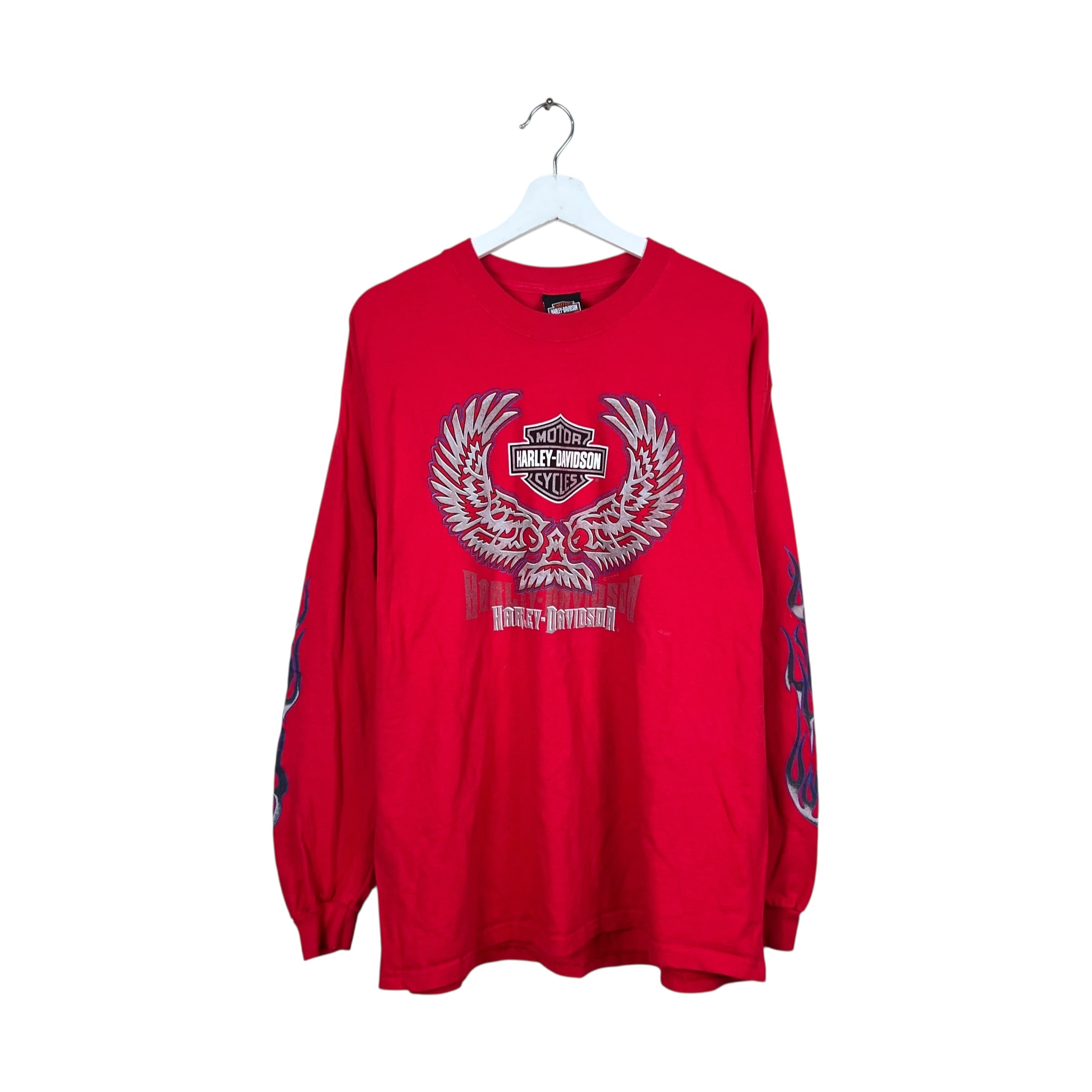 2001 Harley Davidson Lethbridge, Alberta Flame Longsleeve Red