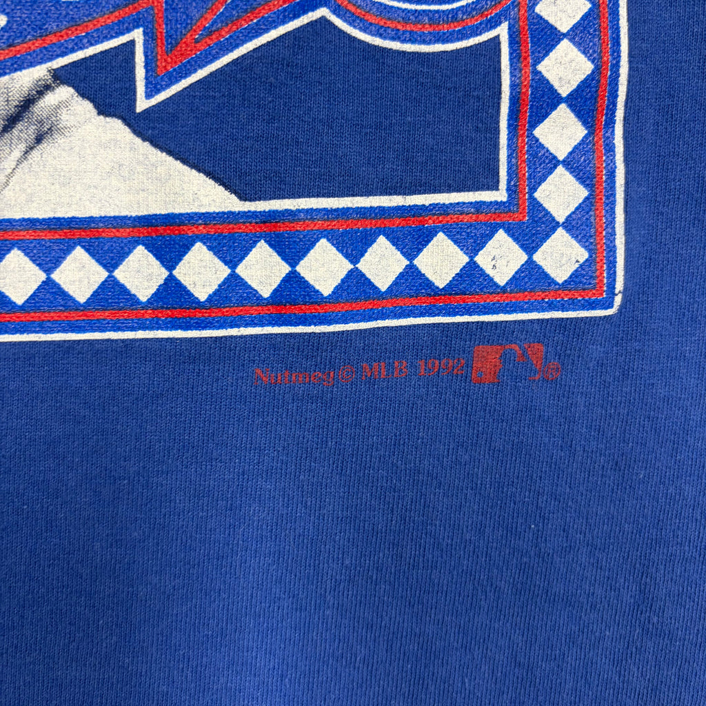 1992 Nutmeg MLB Los Angeles Dodgers Eric Davis Player Stat Tee Royal Blue