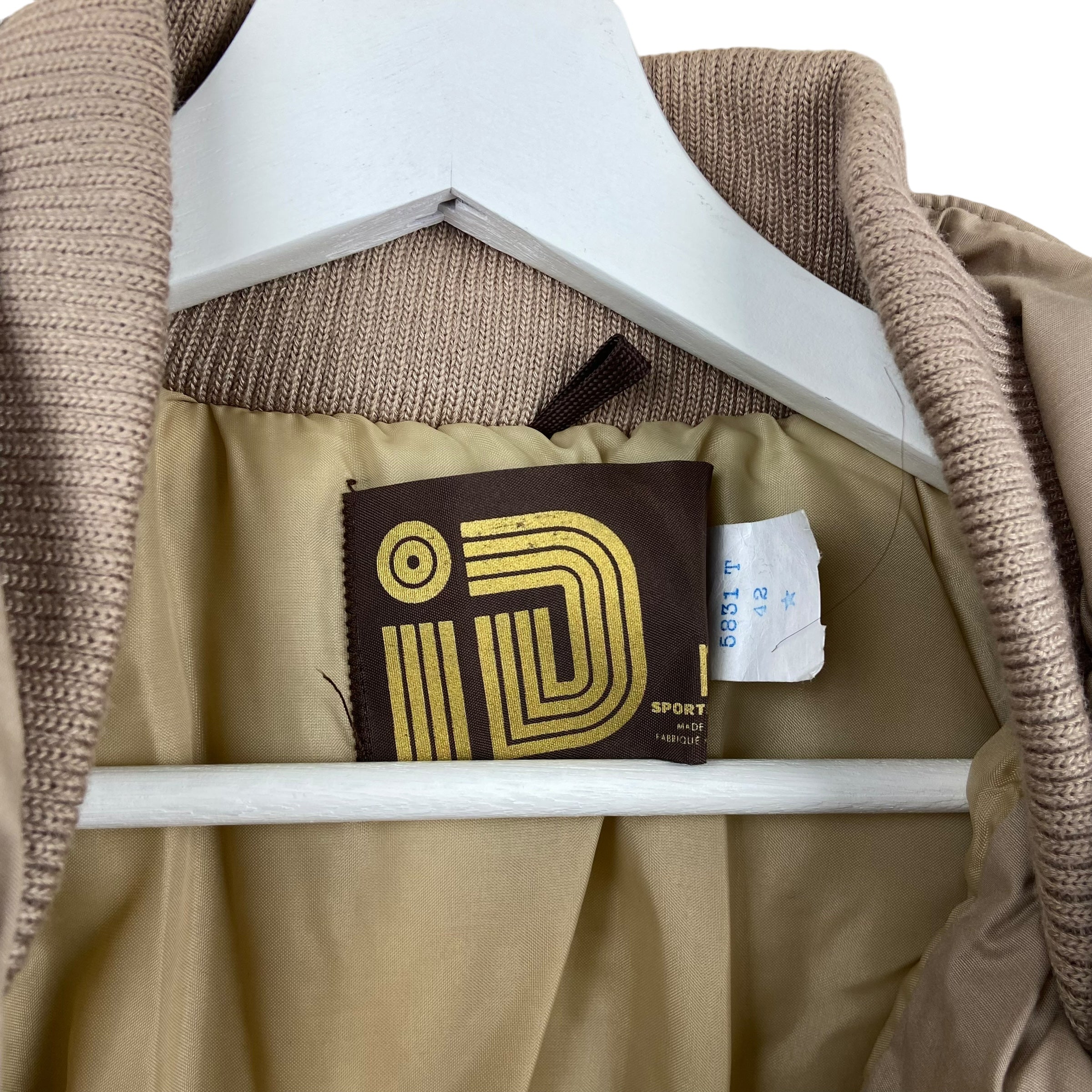 Vintage 80s ID Double Layered Bomber Jacket Tan