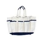 Vintage Eddie Bauer Canvas Garden Tote Bag Cream/Navy