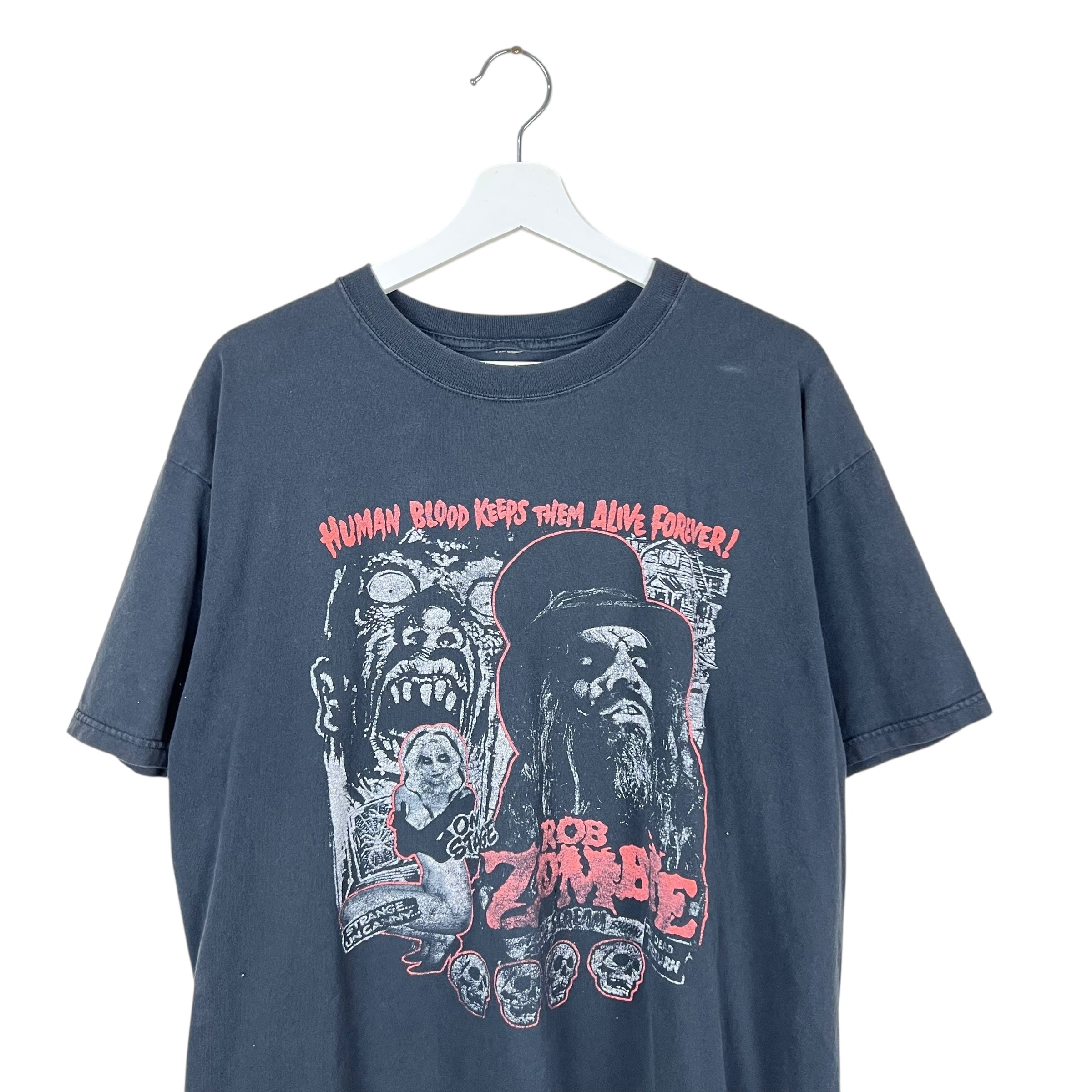 Vintage Rob Zombie “Human Blood Keeps Them Alive Forever!” Anniversary Tee Black