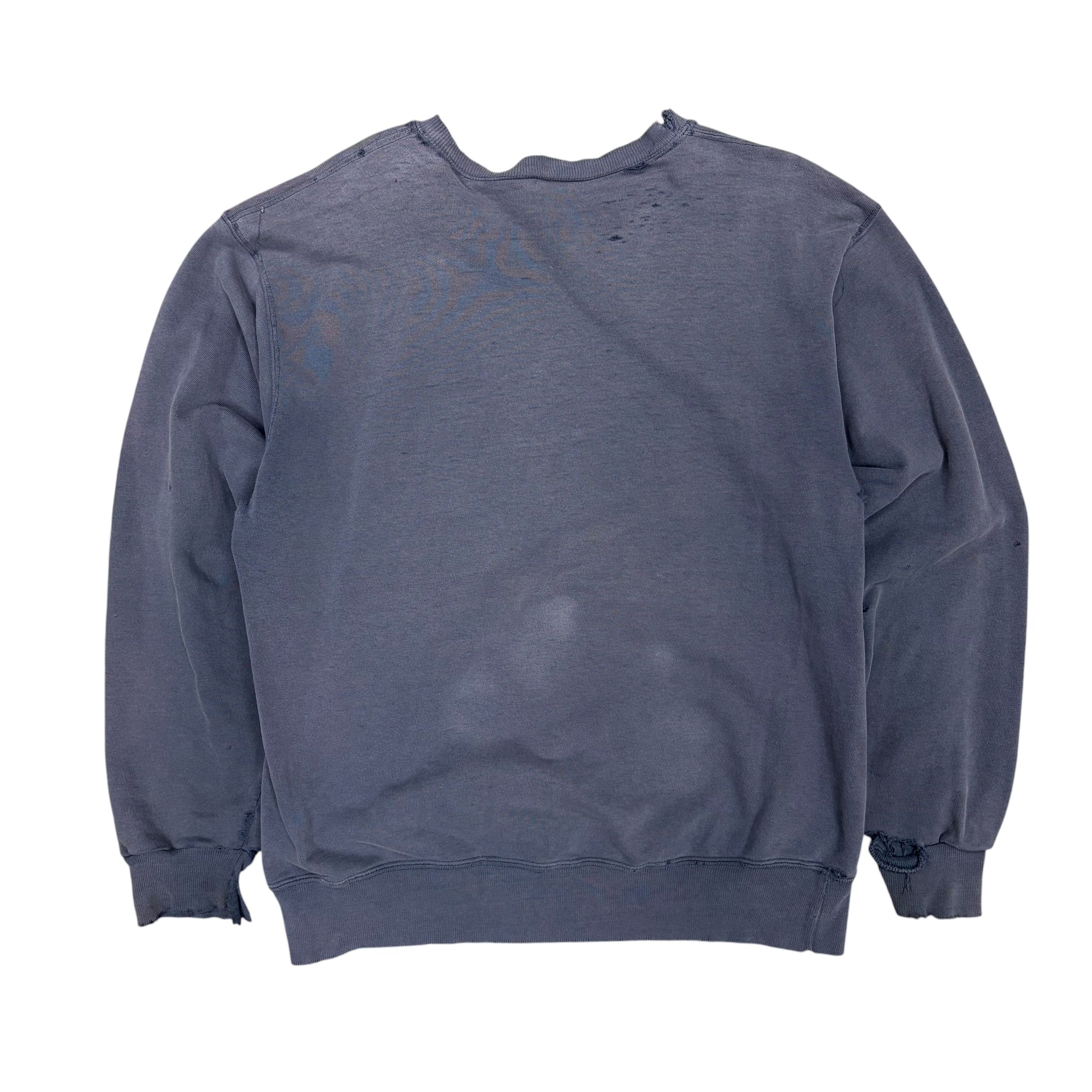 Vintage 90’s Champion Script Logo Thrashed Crewneck Navy