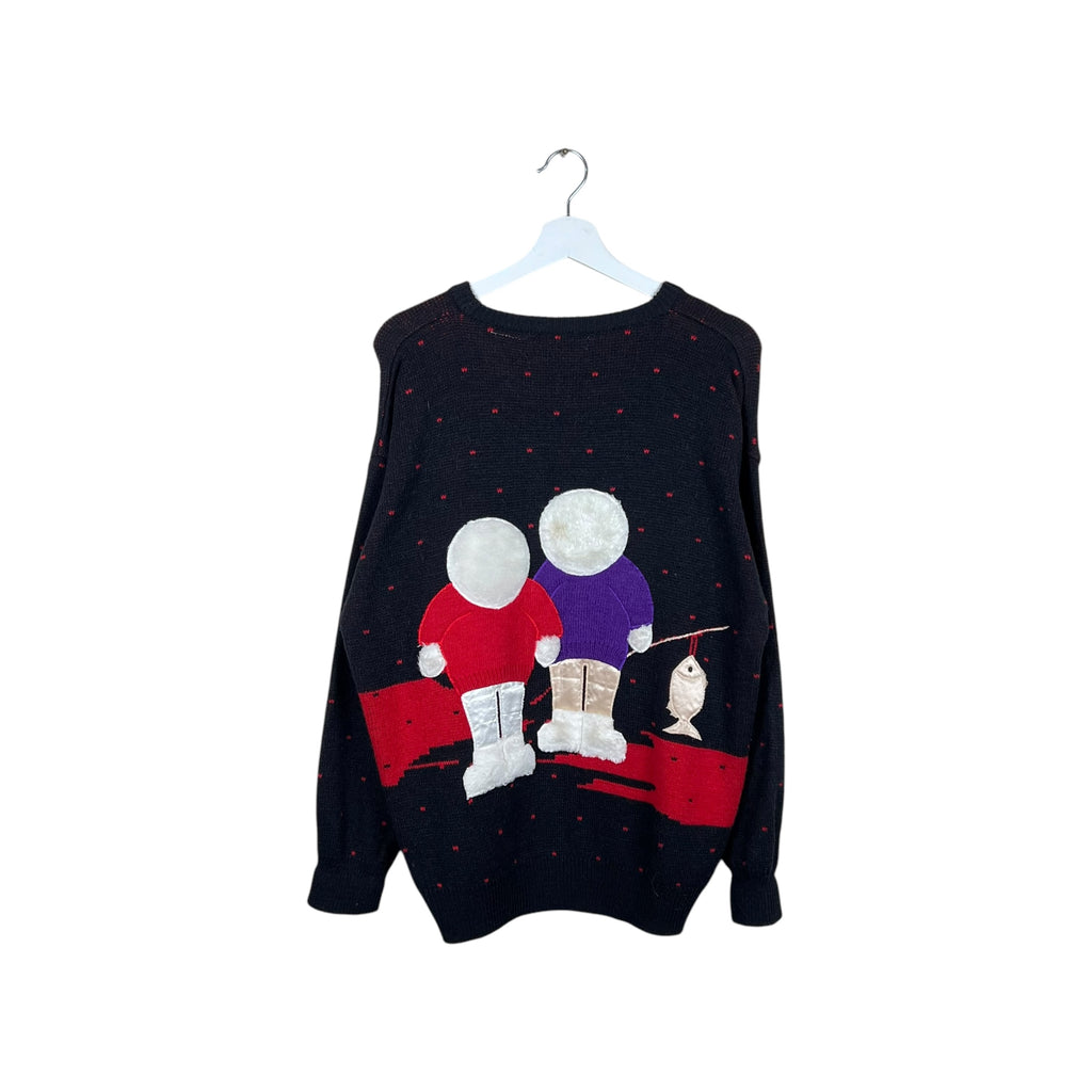 Vintage Piknik Solo By Snazzle Ice Fishing Knit Black