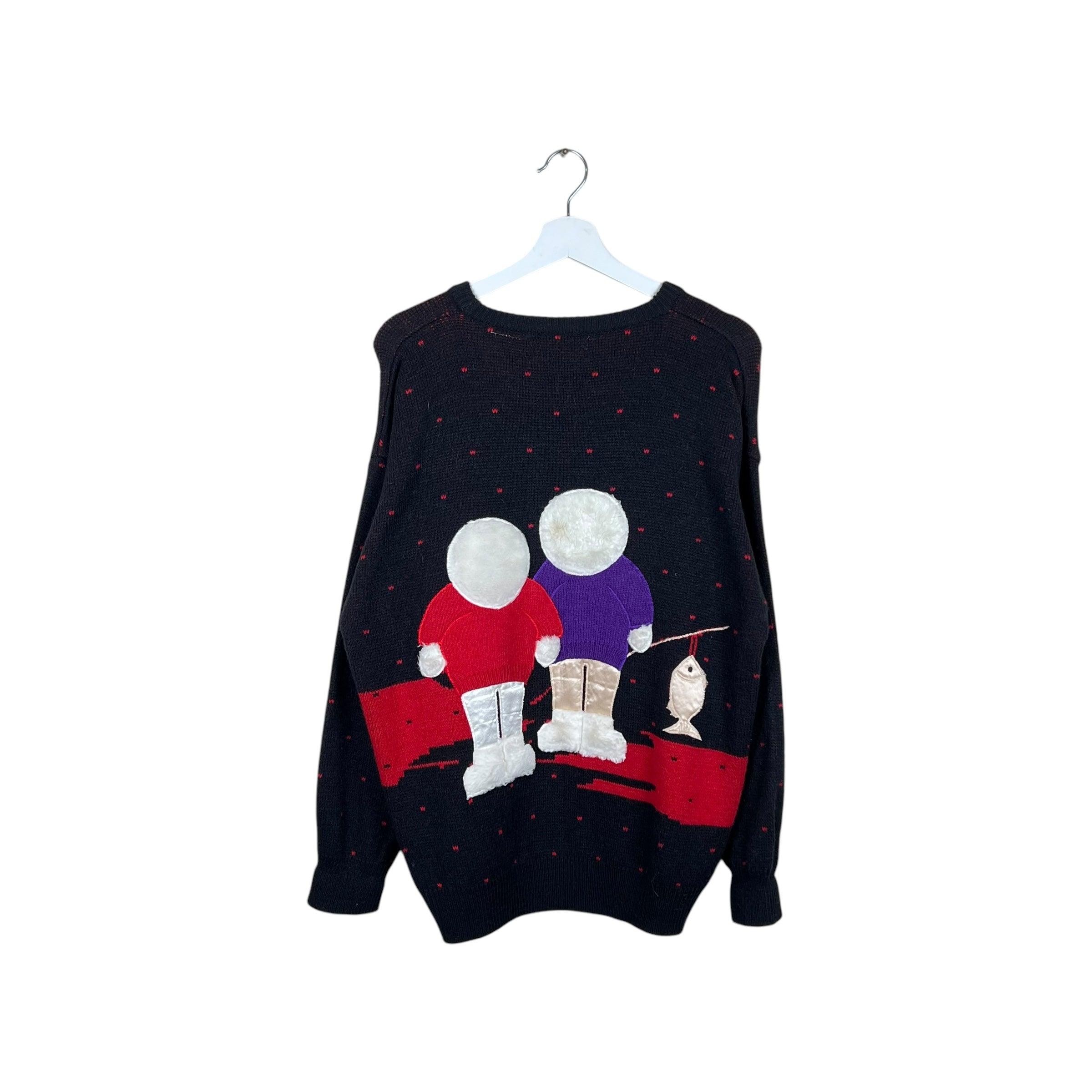 Vintage Piknik Solo By Snazzle Ice Fishing Knit Black