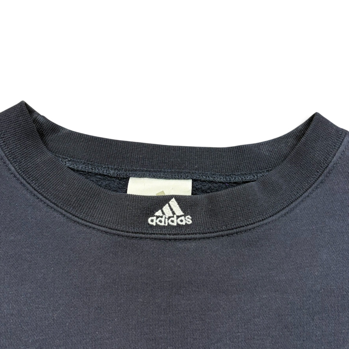 Vintage Adidas Embroidered Neck Logo Crewneck Navy