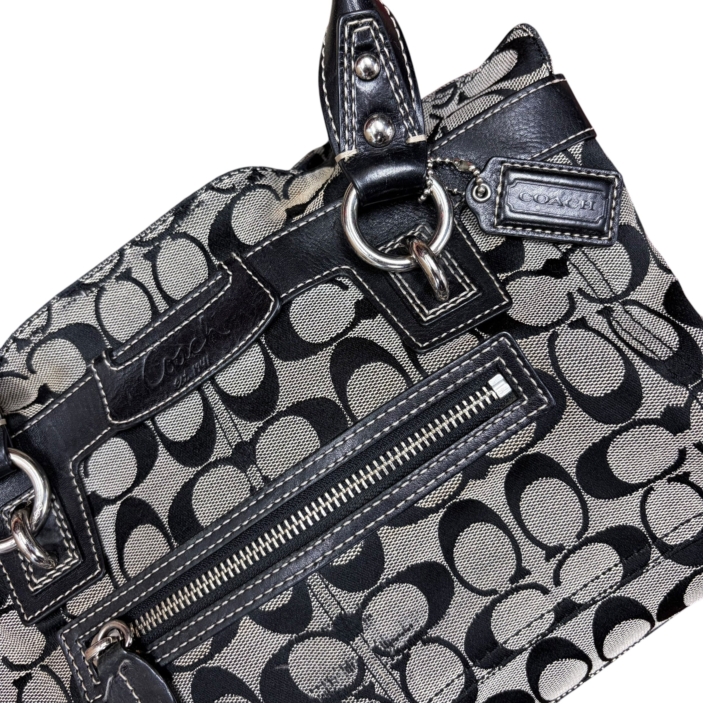 Vintage Coach Signature Penelope Shoulder Bag Black
