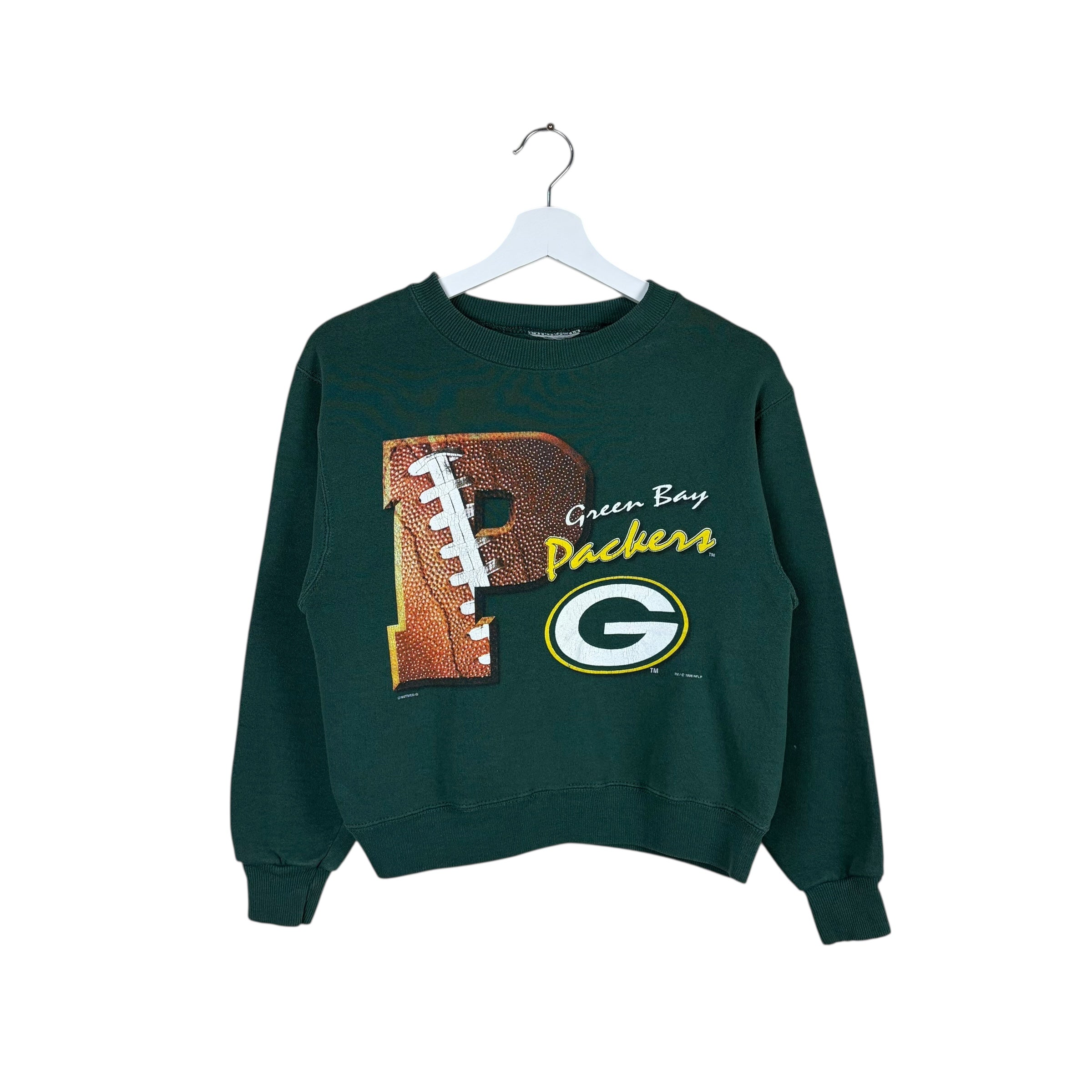 1995 Nutmeg NFL Green Bay Packers Youth Logo Crewneck Green