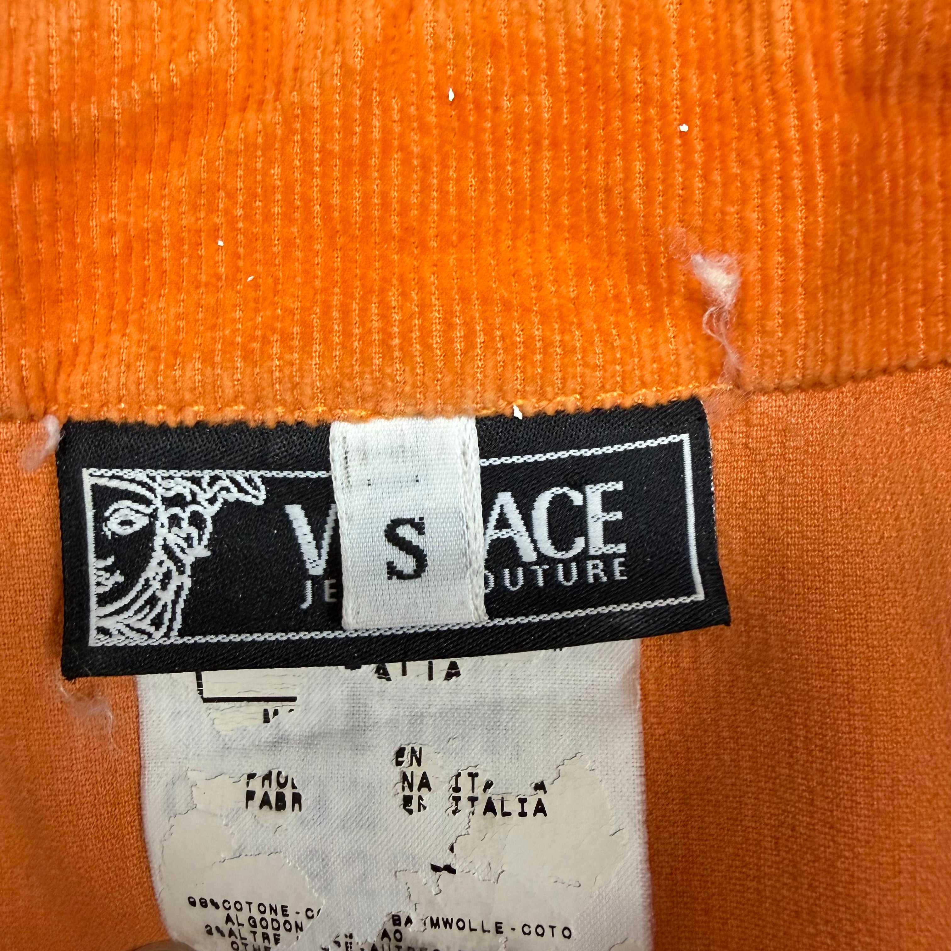 Versace Couture Jeans Women’s Corduroy Cropped Jacket Orange