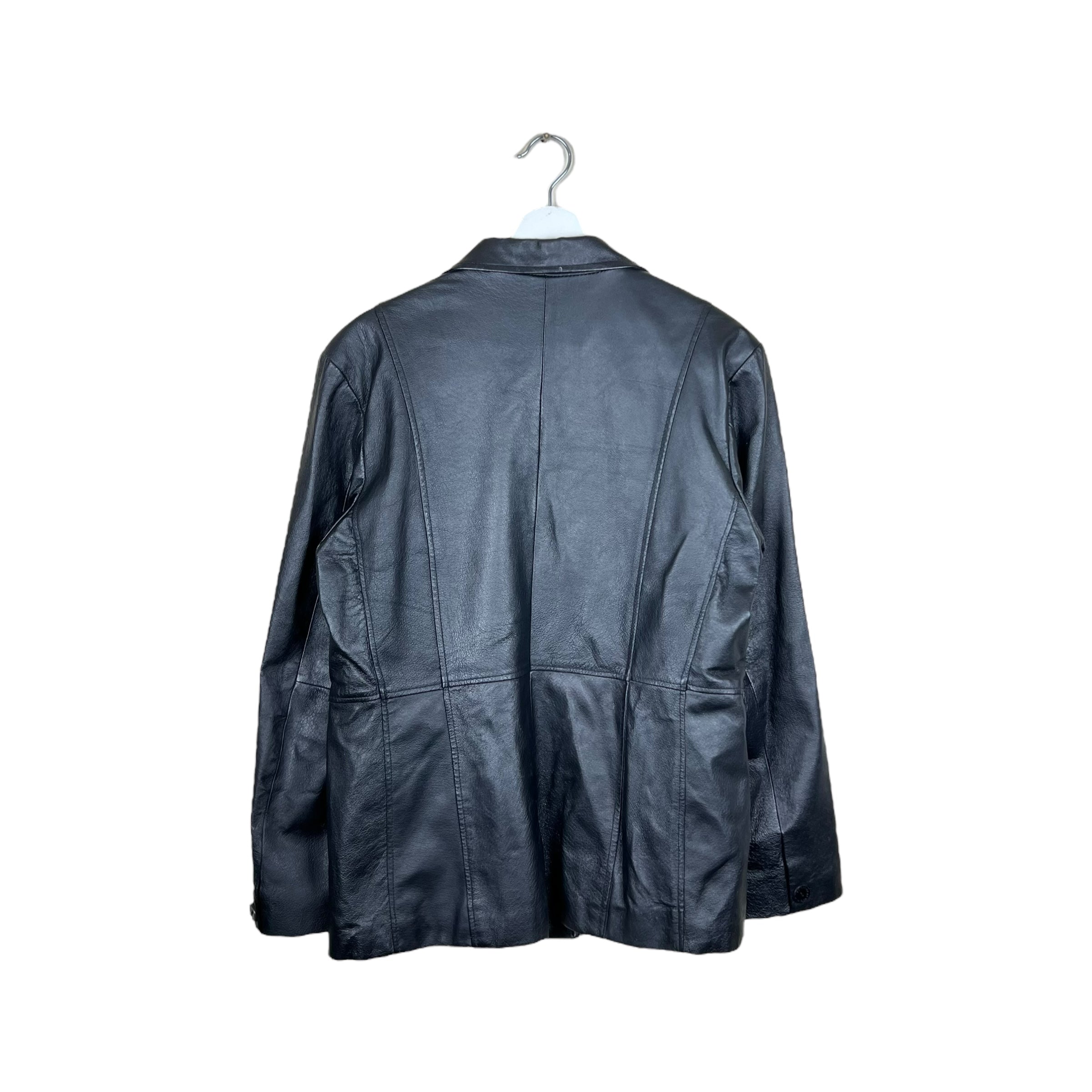 Vintage Beechers Brook Women’s Leather Blazer Jacket Black