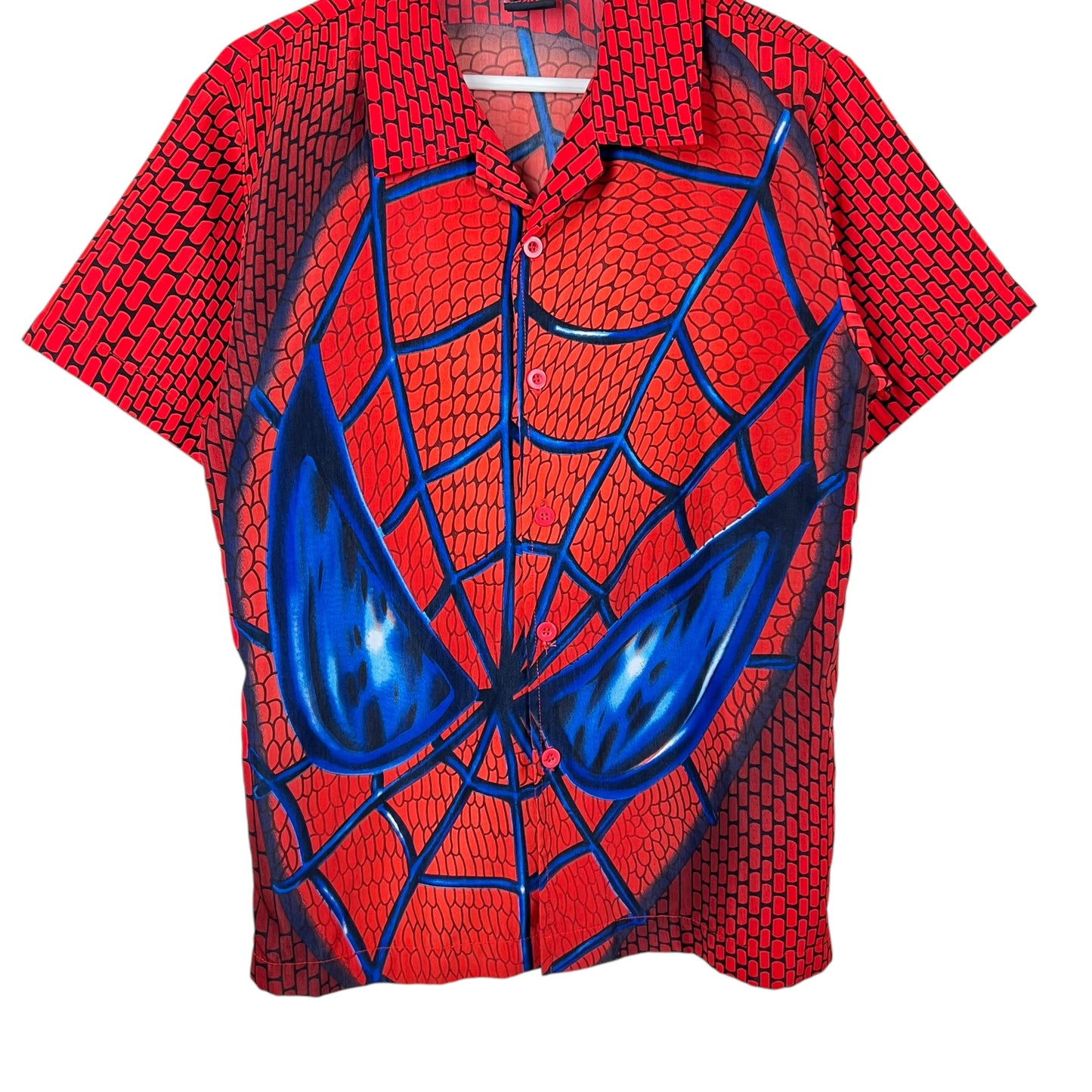 2002 Spider-Man Youth Big Face AOP Button Up