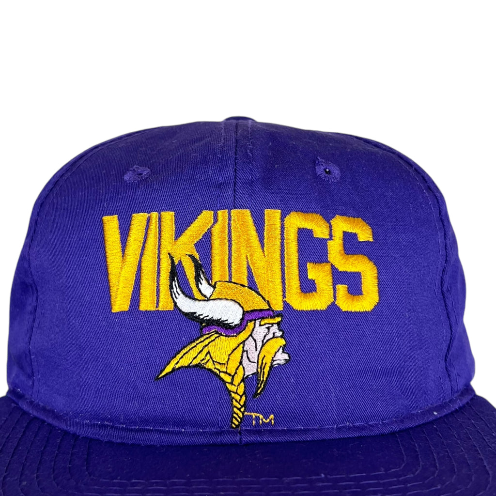 Vintage New Era Minnesota Vikings Spellout Logo SnapBack Purple