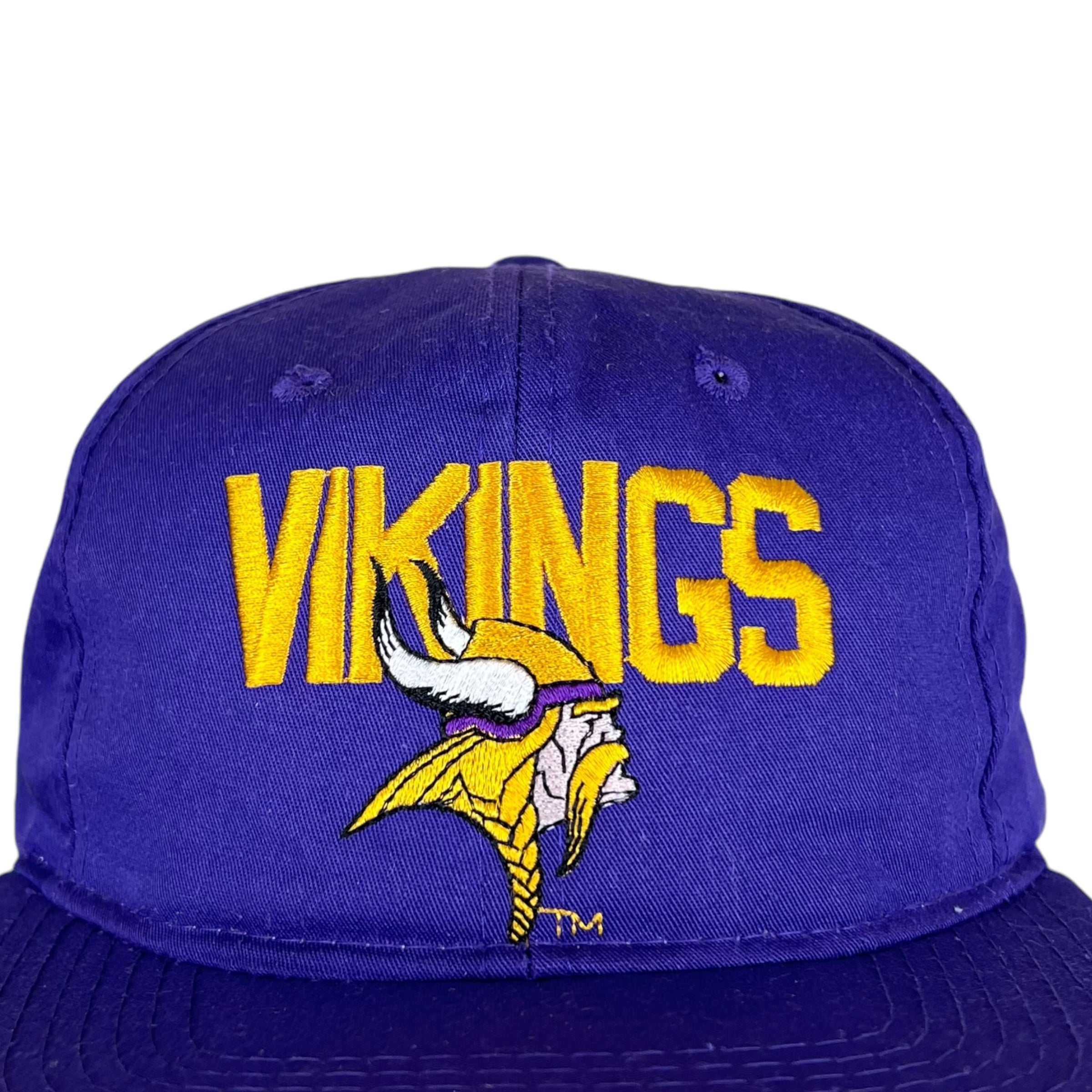 Vintage New Era Minnesota Vikings Spellout Logo SnapBack Purple