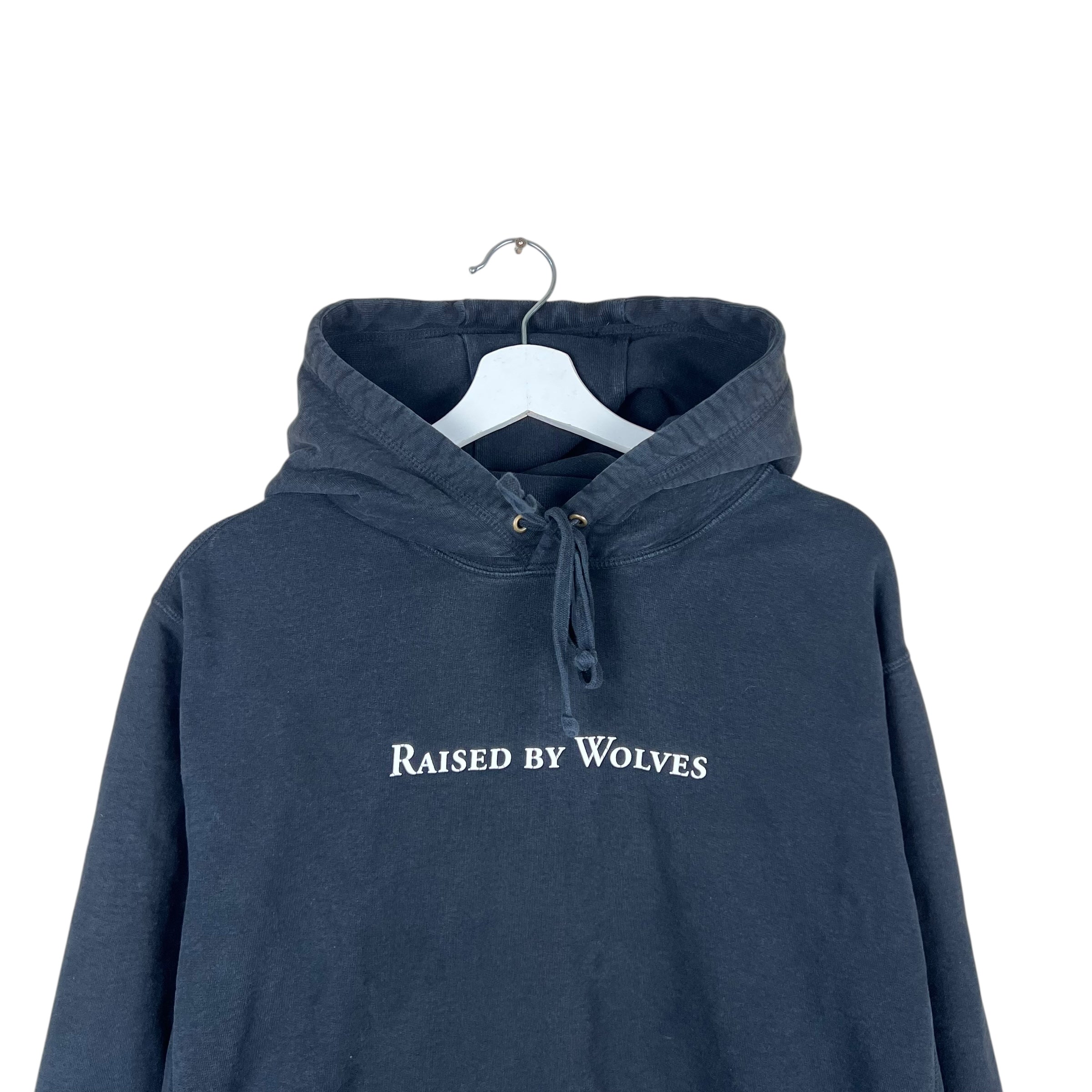 Raised By Wolves Spellout Logo Hoodie Black