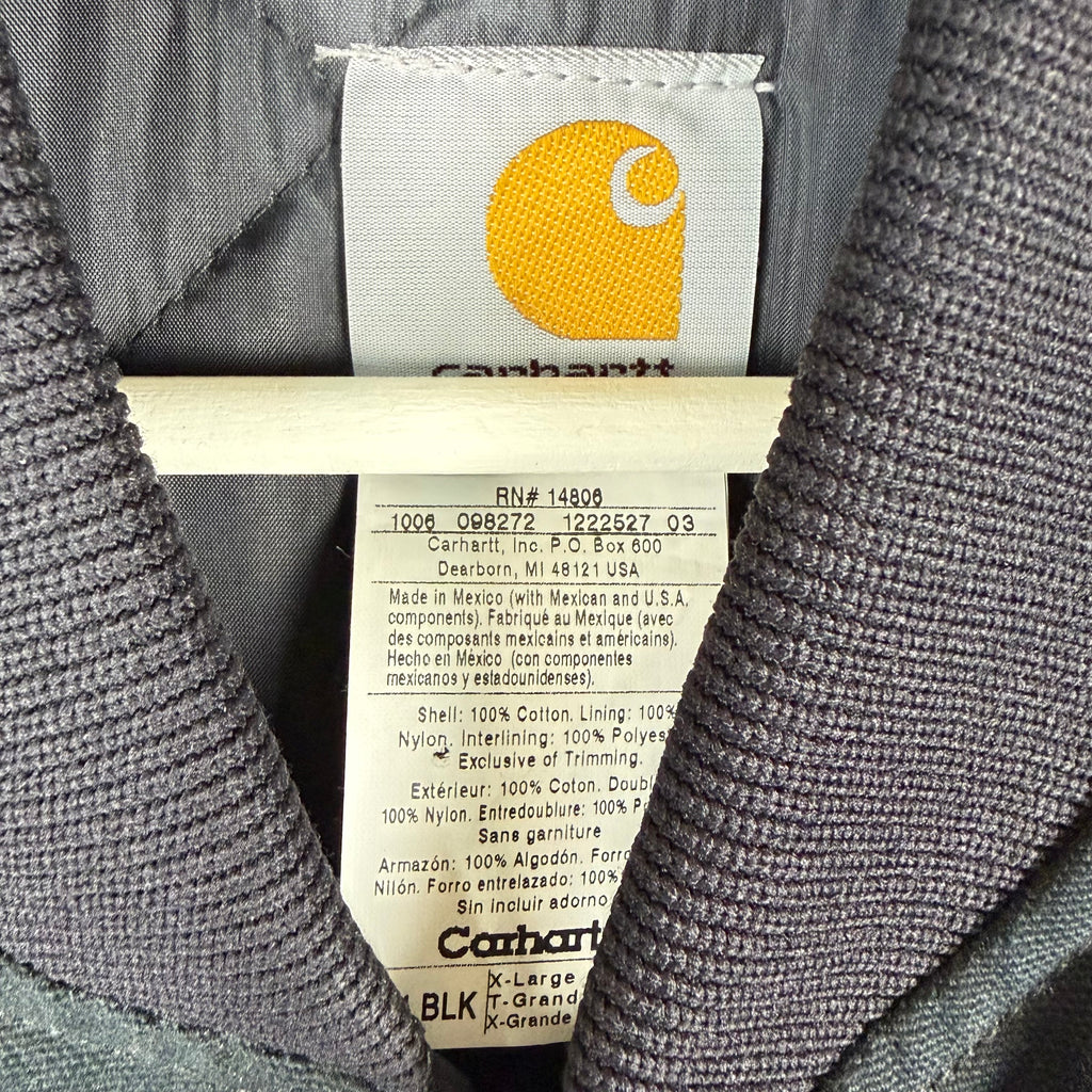 Vintage Carhartt Quilt Lined Canvas Vest Black