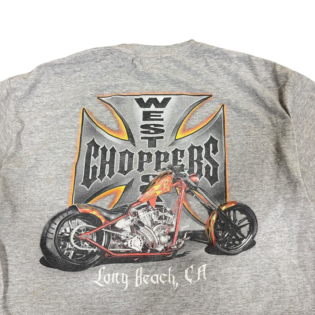 Vintage Y2K West Coast Choppers Long Beach, CA Cross Tee Grey