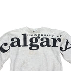 Vintage University Of Calgary Big Spellout Crewneck Heather Grey
