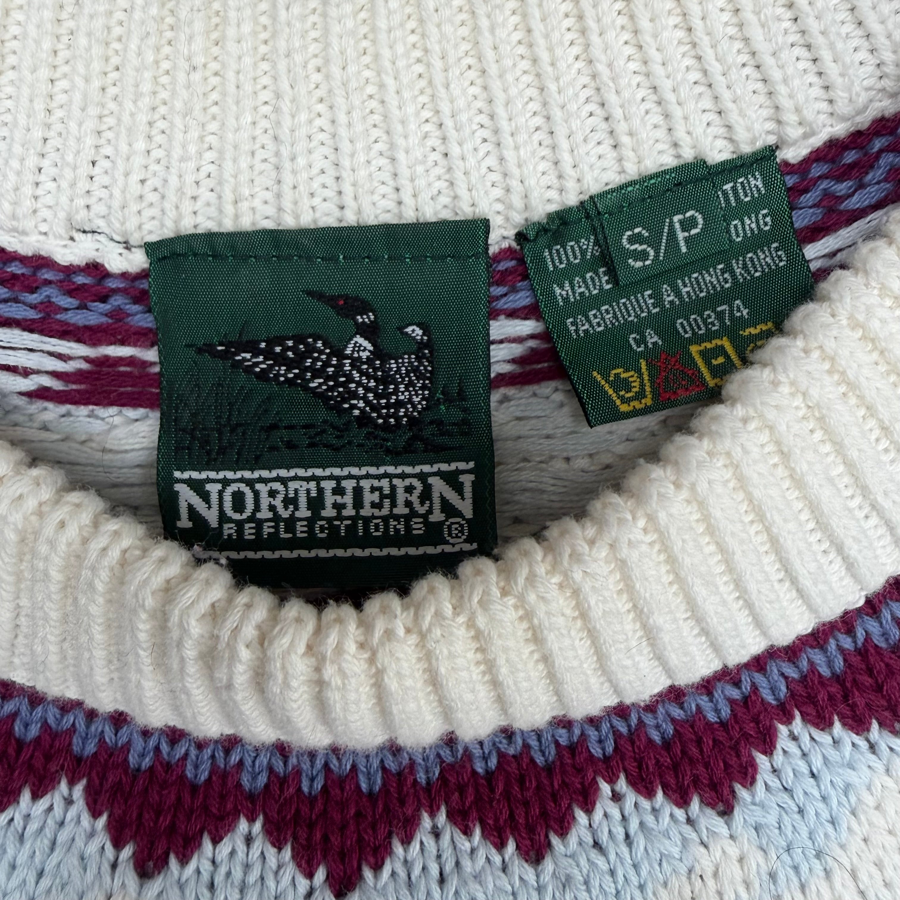 Vintage Northern Reflections Loon Scenery Pattern Knit