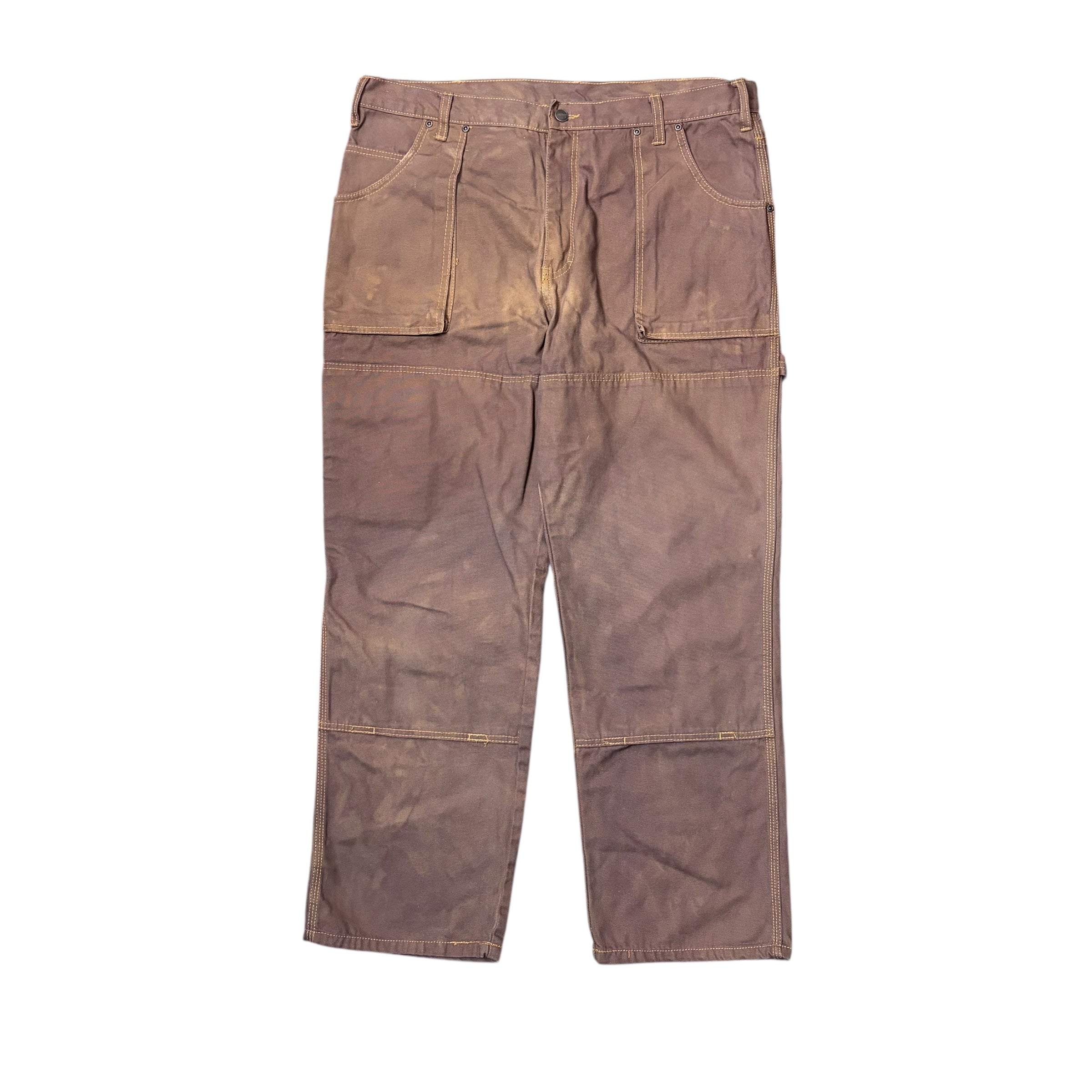 Vintage Dickies Straight Fit Double Knee Carpenter Pants Washed Brown