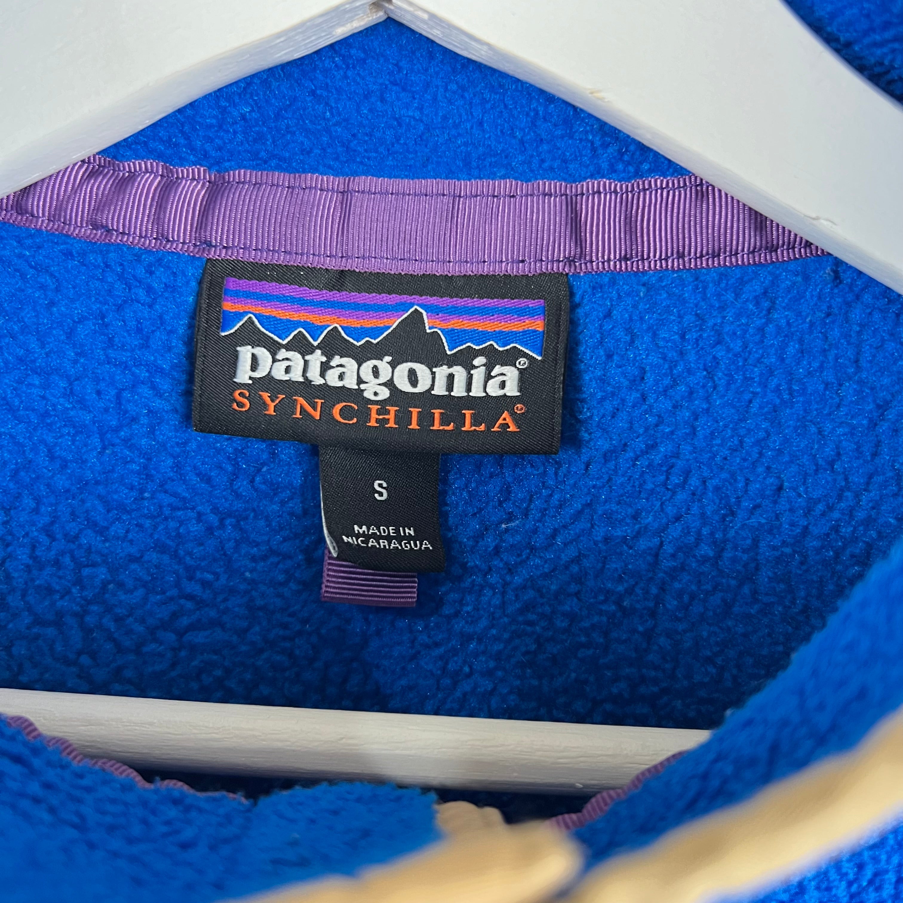 Vintage Patagonia Women’s Synchilla Two Tone Button Snap Blue