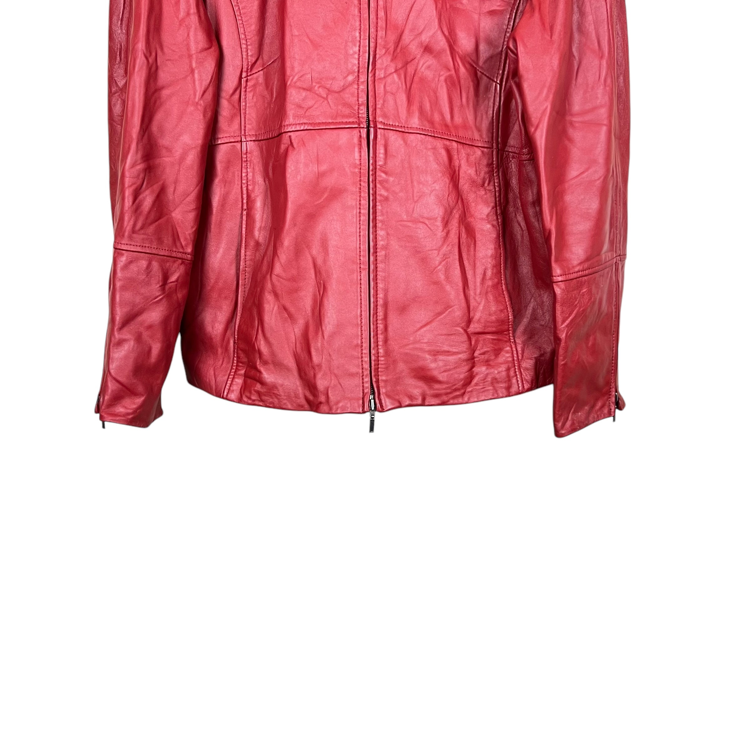 Vintage Danier Women’s Full Zip Leather Jacket Crimson Red