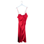 Vintage Linda Women’s Long Silk Slip Dress Red