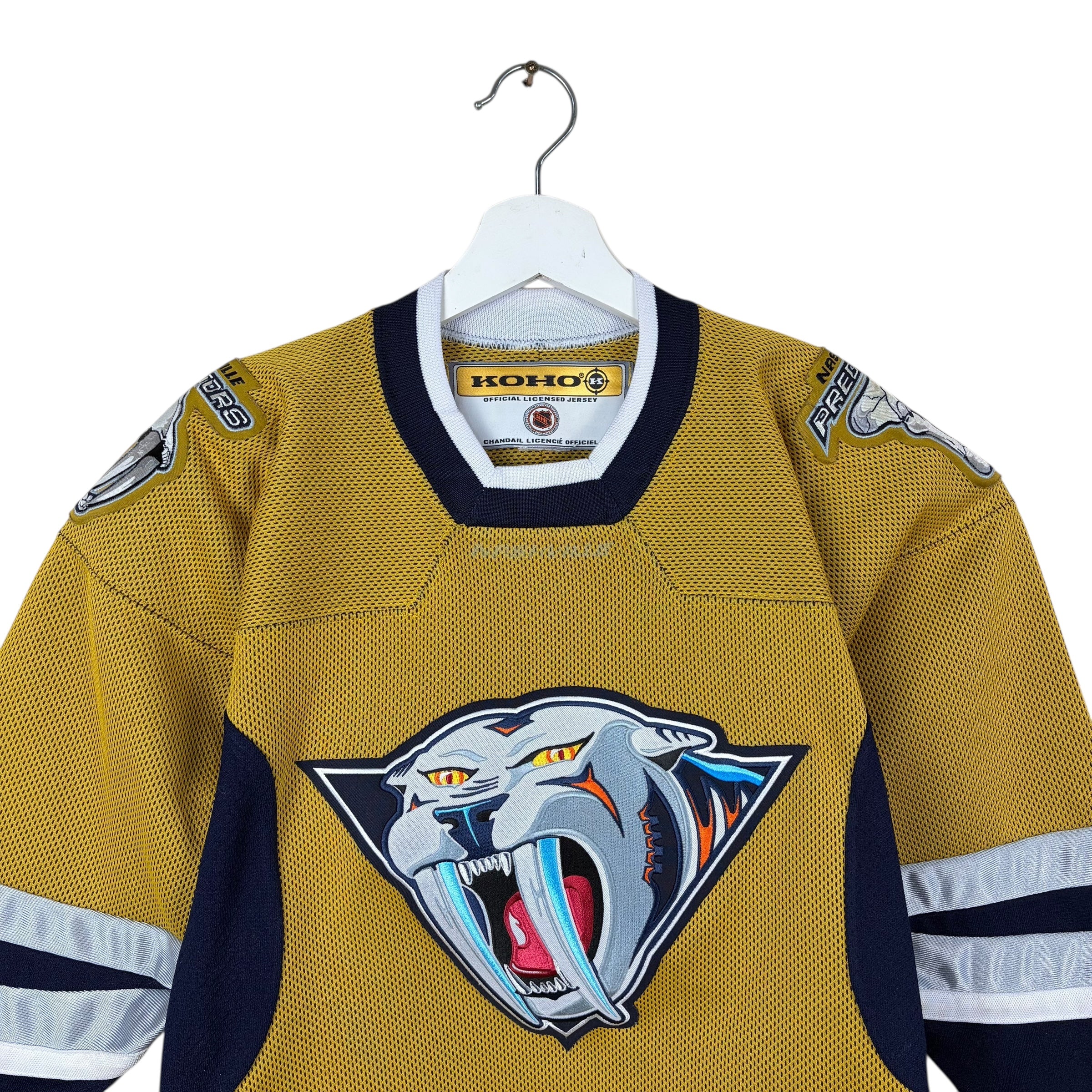 Vintage KOHO Youth NHL Nashville Predators “Mustard Cat” Alternate Jersey Gold