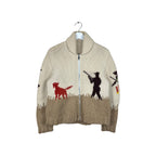 Vintage Hunter & Dog Full Zip Cowichan Cream