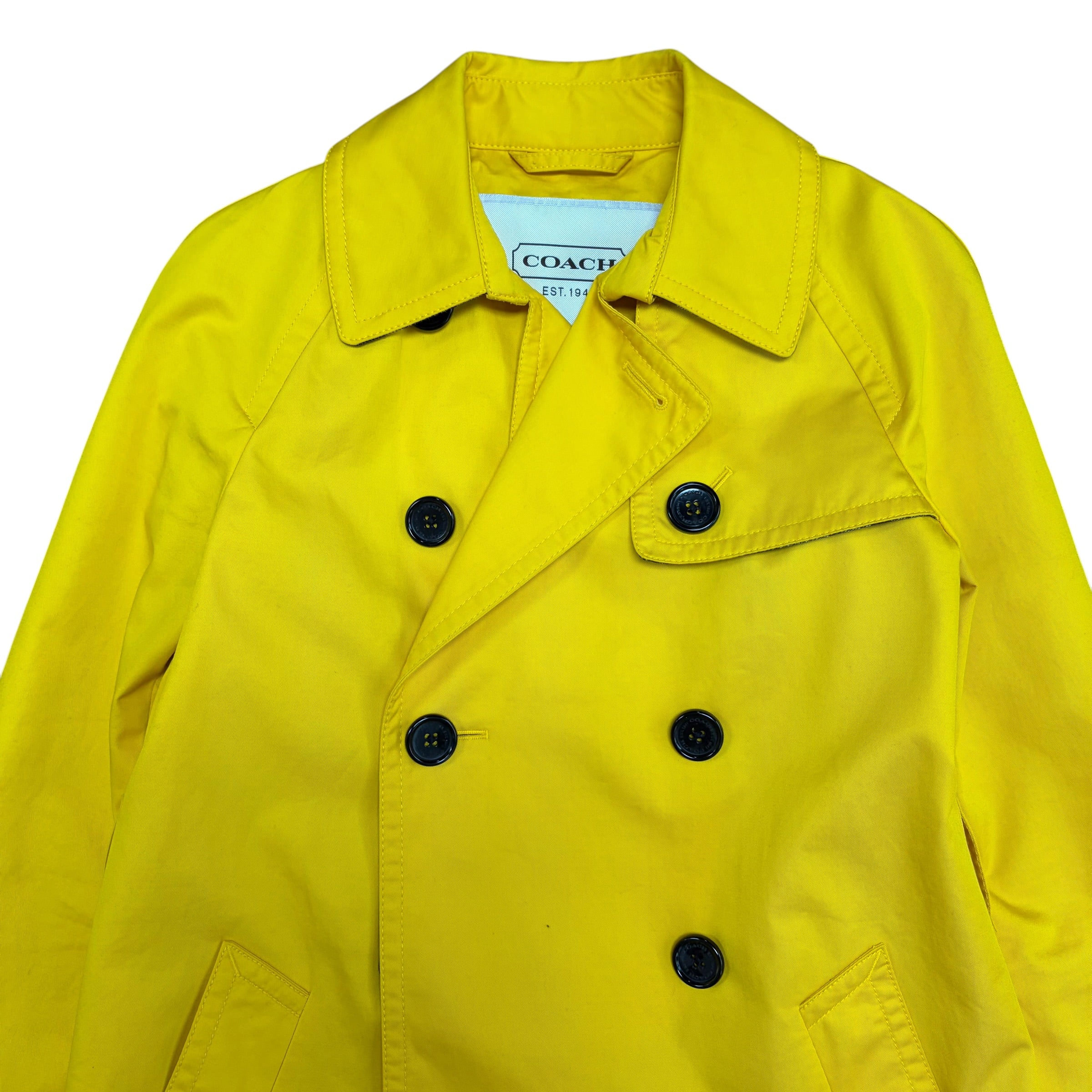 Vintage Coach Women’s Double Breast Trench Coat Bright Yellow