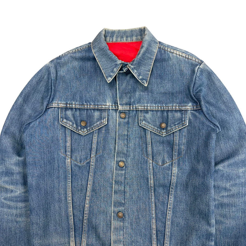 Vintage Quilt Lined Button Up Jacket Medium Wash