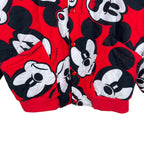 Vintage Mickey Mouse Face Print Bomber Jacket Red