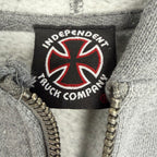 Vintage Independent Full Zip Hoodie Grey