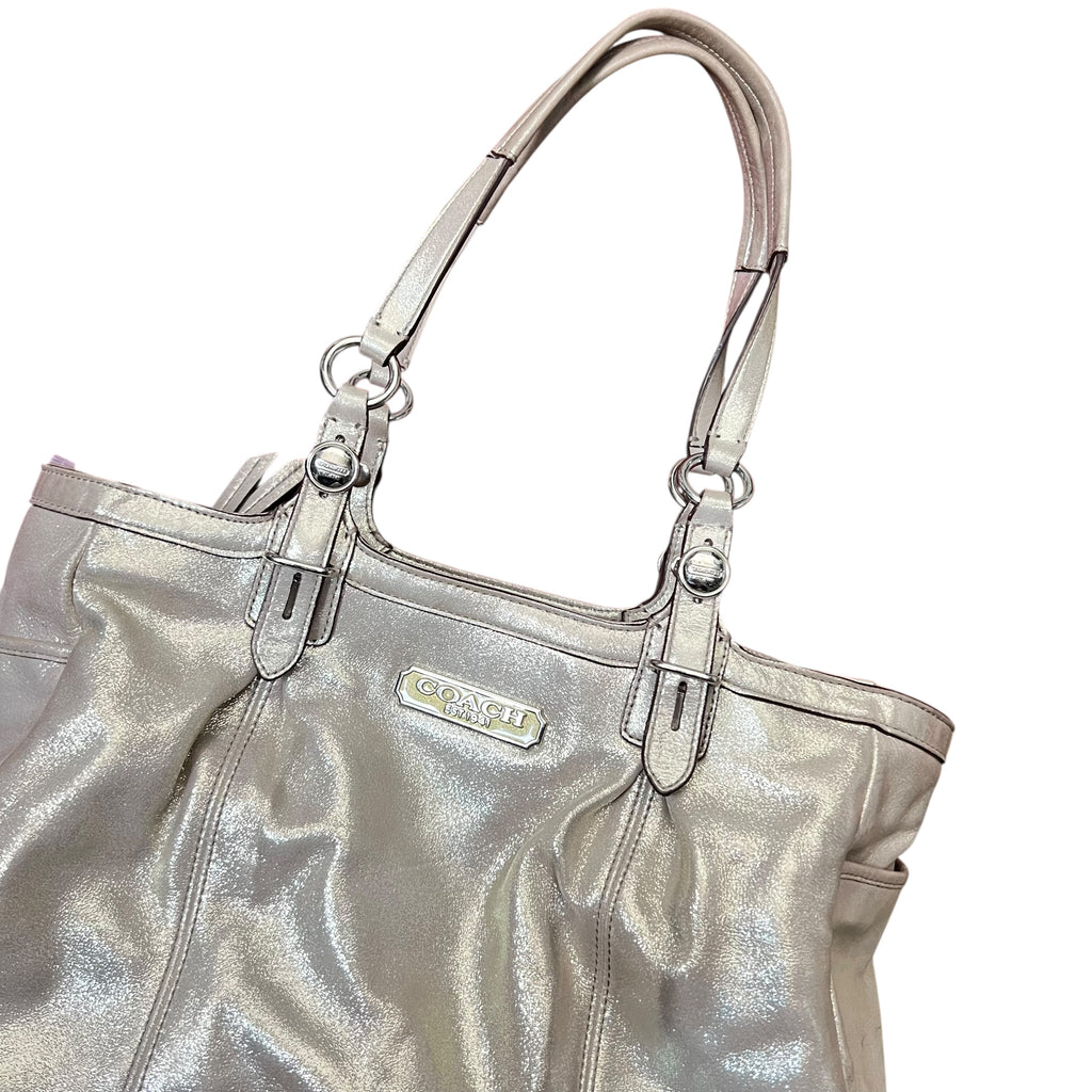 Coach Gold Shimmer Gallery East/West Tote Bag