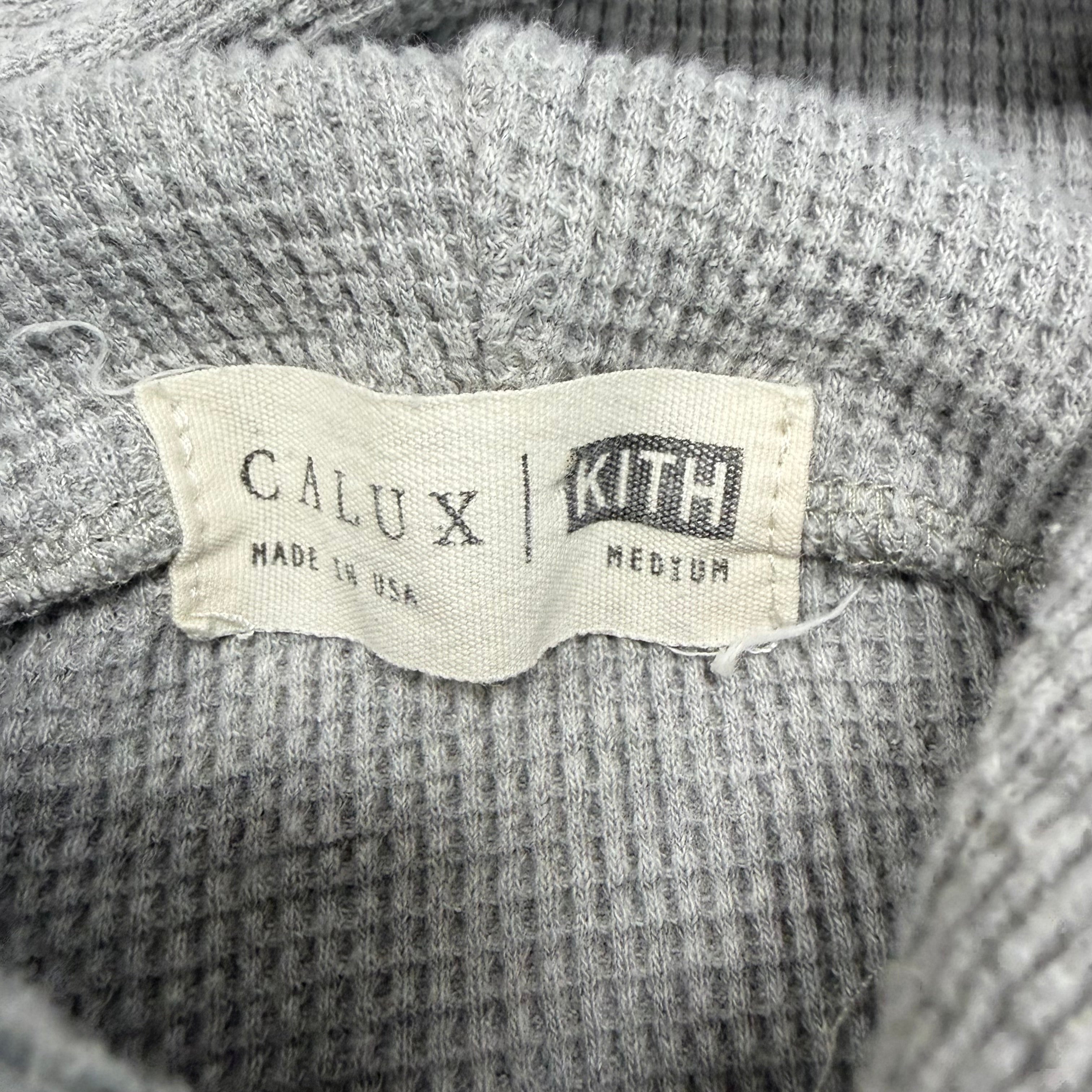 Kith x Calux Waffle Hoodie Grey
