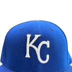 Vintage New Era MLB Kansas City Royals Logo Fitter Hat Blue