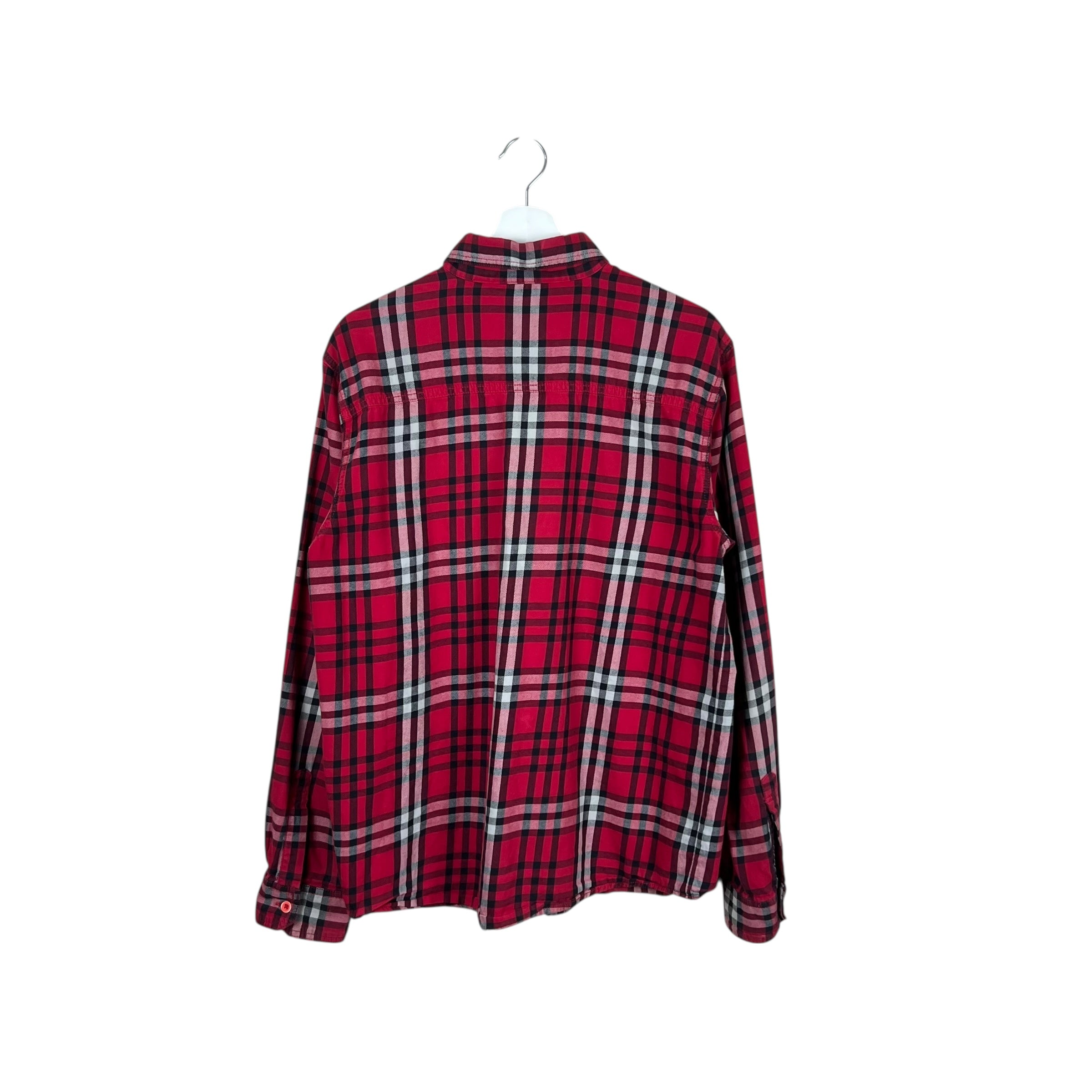 Vintage Carhartt Rugged Wear Long Sleeve Button Up Plaid Red