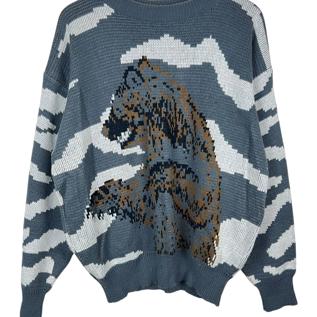 Vintage Private Stock Bear Print Knit Grey