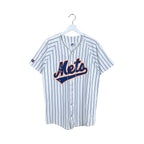 Vintage Russell Athletics MLB New York Mets Blank Home Pinstripe Jersey