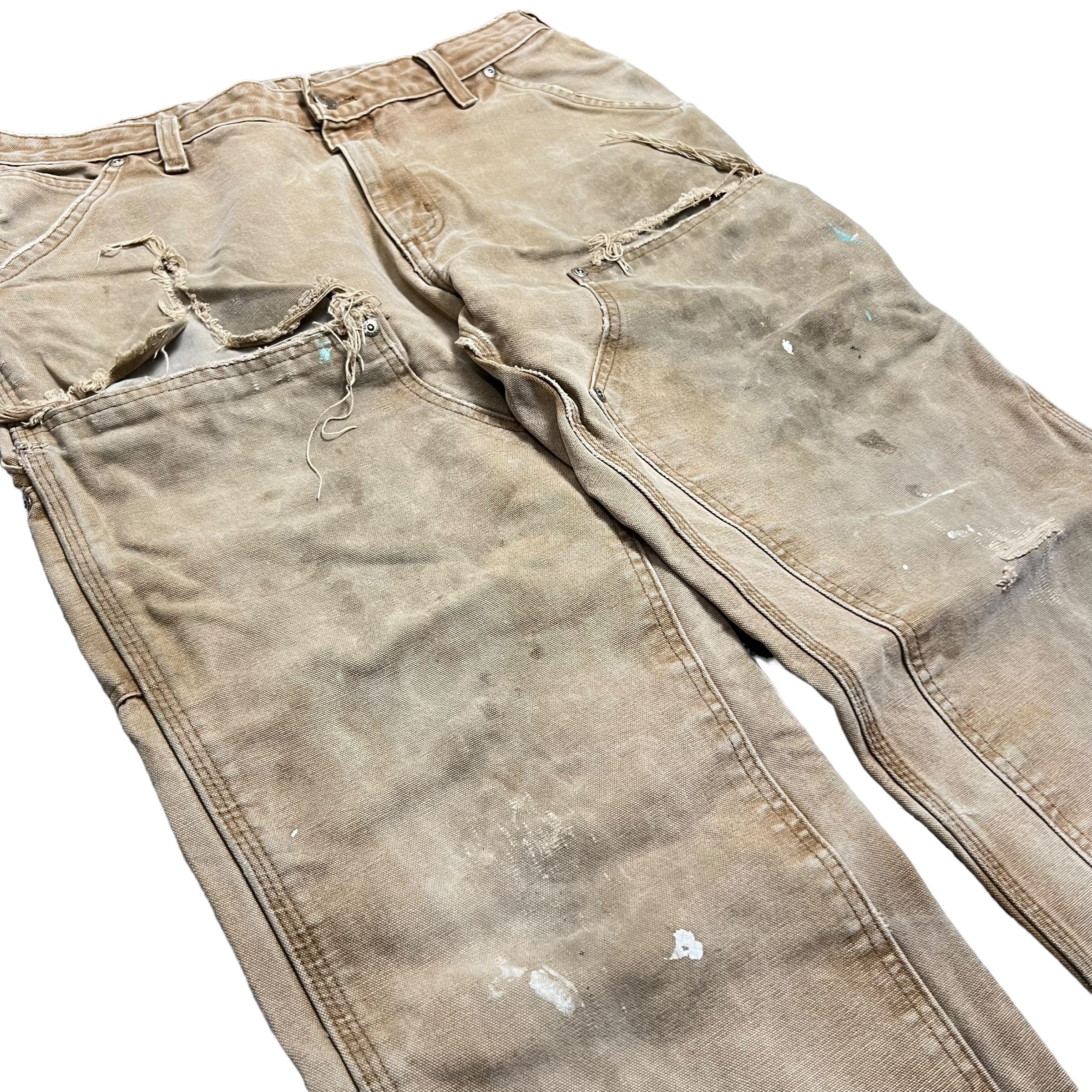 Vintage Carhartt Original Fit Double Knee Carpenter Pants Beige