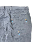 Vintage Polo By Ralph Lauren Slim Fit Embroidered Teddy Bear Pant Grey