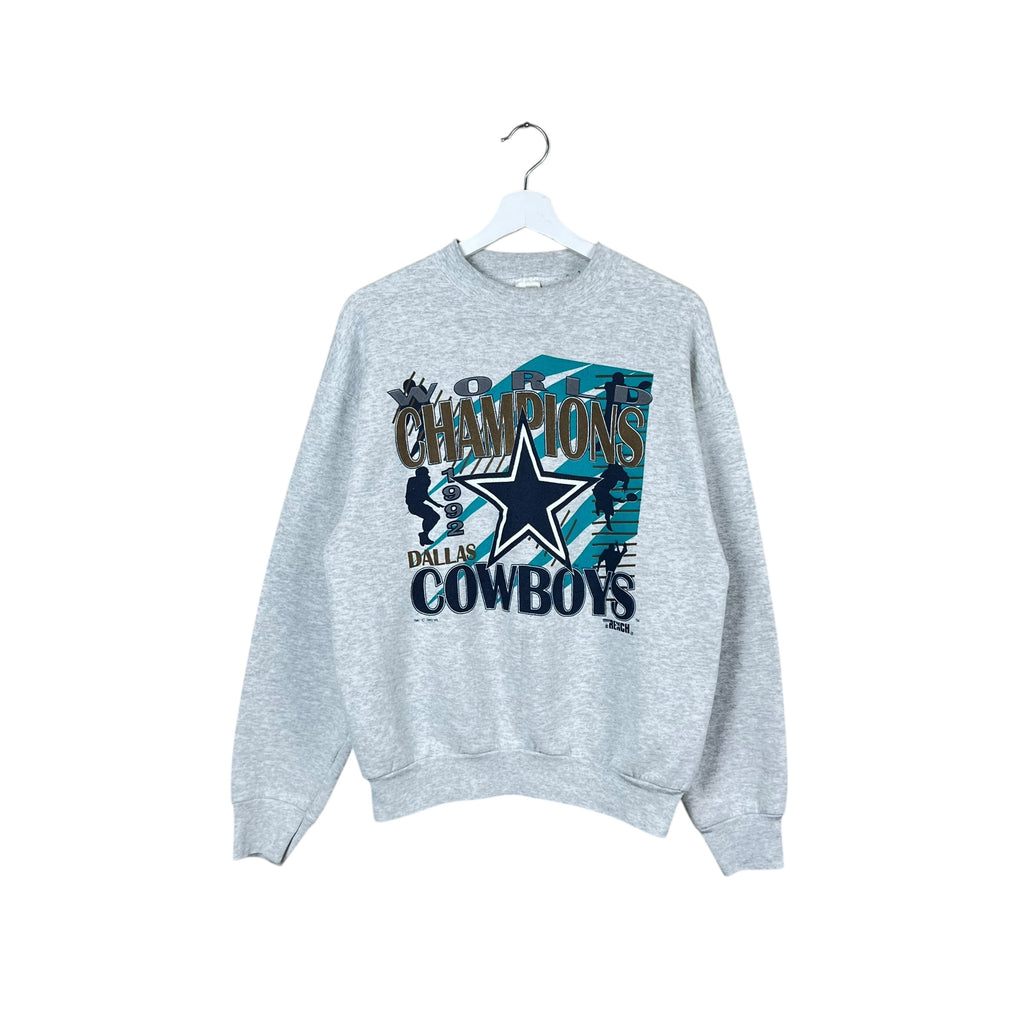 1992 Trench NFL Dallas Cowboys World Champions Crewneck Soft Grey