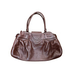 Salvatore Ferragamo Gancini Shoulder Satchel Brown