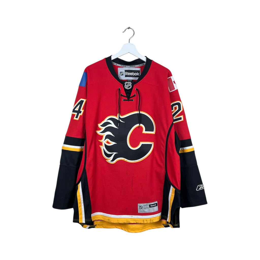 Vintage Reebok NHL Calgary Flames Jiri Hudler Away Jersey
