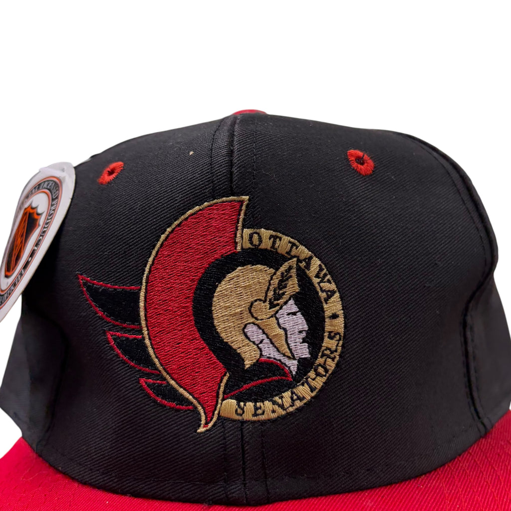 Vintage Logo 7 NHL Ottawa Senators SnapBack Black/Red