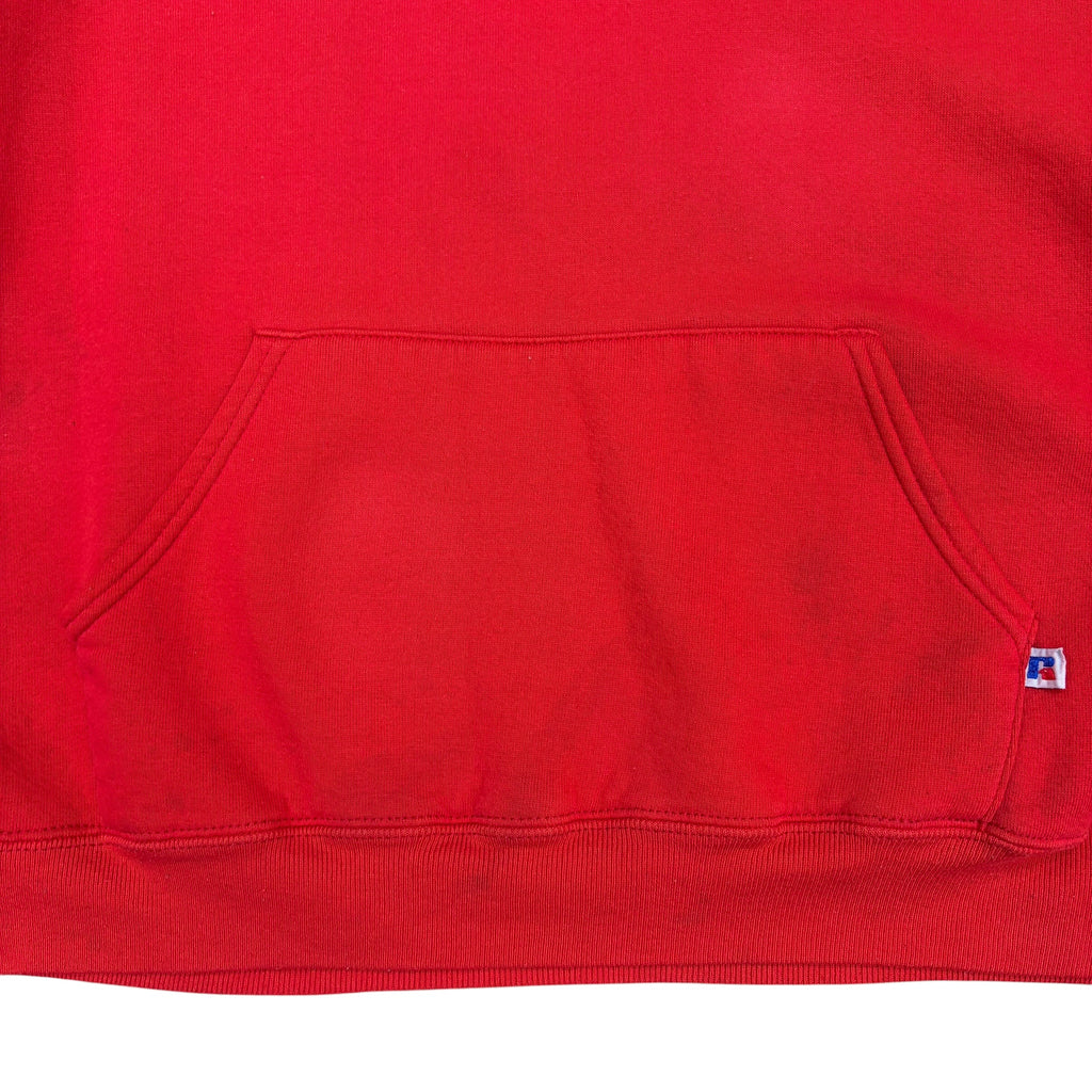 Vintage 80s Russell Athletic Blank Pullover Hoodie Red