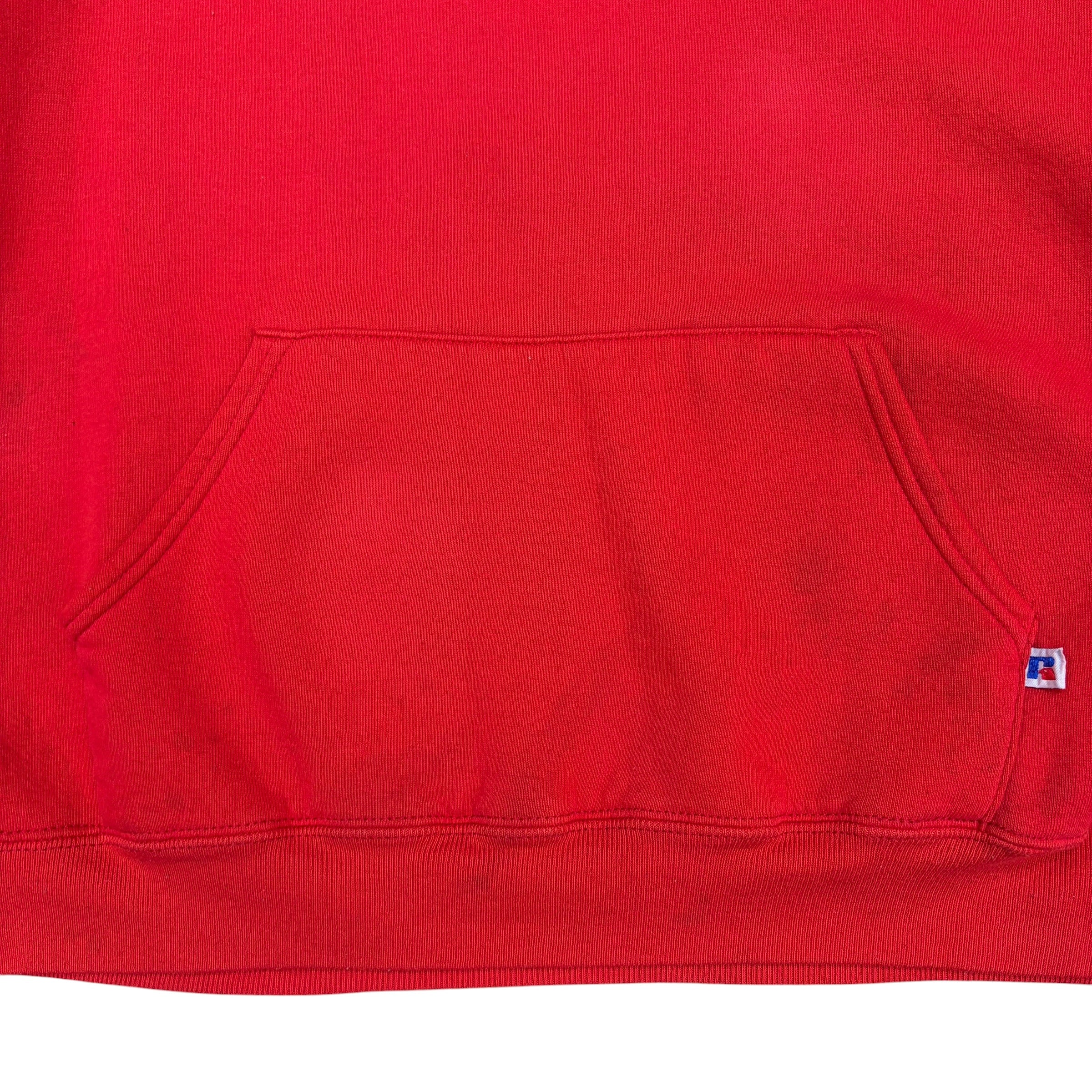 Vintage 80s Russell Athletic Blank Pullover Hoodie Red