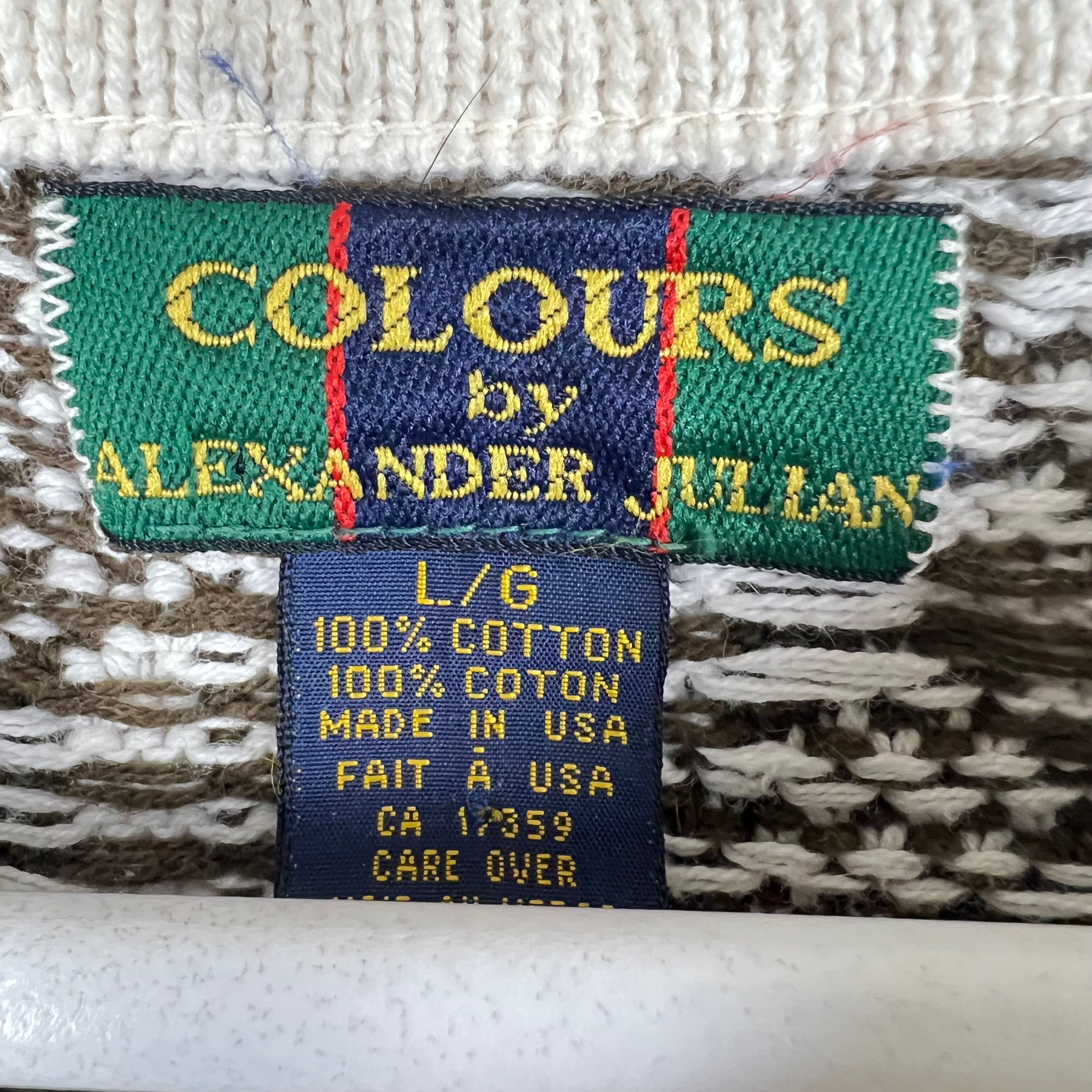 Vintage Colours By Alexander Julian Multi Pattern Stripe Knit