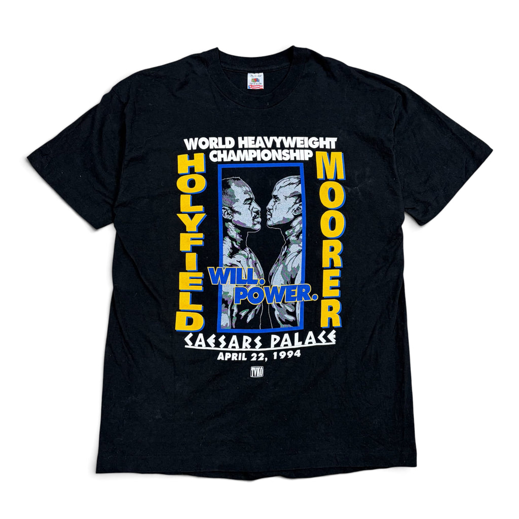 1994 World Heavy Weight Championship Holyfield vs. Moorer Face Off Tee Black